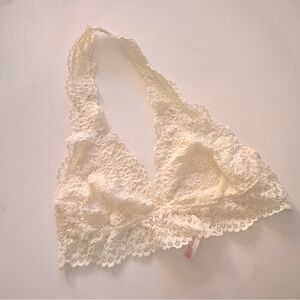 Xhilaration Cream Lace Halter Bralette